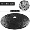 Picture of yuboo Black Christmas Tree Skirt, 48 Inch Sequin Double Layers Xmas Tree Mat for Holiday Decorations