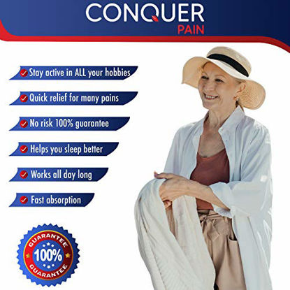 Picture of Conquer Pain - Neuropathy Nerve Pain Relief Cream 3.4 oz - Max Strength Relief for Feet, Hands, Legs, Toes, Arthritis - Arnica, Aloe, Menthol - Scientifically Made for Fast-Acting Anti-Inflammatory