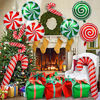 Picture of 30Pcs Christmas Mylar Balloons, Large Candy Cane Swirl Foil Balloons with Ribbons, Red Green Balloons for Christmas Birthday and Candies Theme Party Decorations