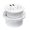 Picture of Haylink Power Grommet, Round Recessed Power Grommet Outlet, 3.15 Inch Desk Hole Cover Grommet with 2 USB Ports, 2 AC Outlets, and 6.56ft Long Extension Cord,White