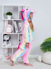 Picture of Unicorn Pajamas Onesie Animal Costume for Girls (Vertical stripe pink blue, 10 Years)