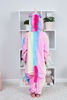 Picture of Unicorn Pajamas Onesie Animal Costume for Girls (Vertical stripe pink blue, 10 Years)