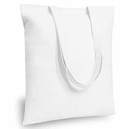 Picture of TOPDesign 5 | 12 | 24 Pack Economical 16"x15" White Cotton Tote Bag, Lightweight Medium Reusable Grocery Shopping Cloth Bags, Suitable for DIY, Advertising, Promotion, Giveaway, Activity (12-Pack)