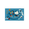 Picture of ezpz Happy Mat (Blue) New Version - 100% Silicone Suction Plate with Built-in Placemat for Toddlers + Preschoolers - Divided Plate - Dishwasher Safe