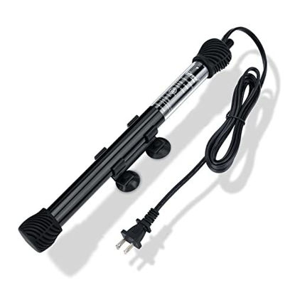 Picture of hygger ETL Certification Aquarium Heater, 50W/100W/200W/300W Submersible Fish Tank Thermostat Heater with Adjust Knob Suction Cup for Small Betta Coral Saltwater and Freshwater