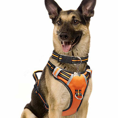 Picture of WINSEE Dog Harness No Pull, Pet Harnesses with Dog Collar, Adjustable Reflective Oxford Outdoor Vest, Front/Back Leash Clips for Small, Medium, Large, Extra Large Dogs, Easy Control Handle for Walking