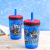 Picture of Zak Designs Marvel Spider-Man and Venom Kelso Tumbler Set, Leak-Proof Screw-On Lid with Straw, Made of Durable Plastic and Silicone, Perfect Bundle for Kids (15 oz, 2pc Set)