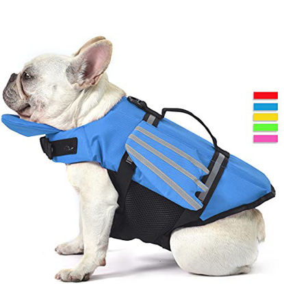 Picture of Dog Life Jacket, Wings Design Pet Life Vest, Dog Flotation Lifesaver Preserver Swimsuit with Handle for Swim, Pool, Beach, Boating, for Puppy Small, Medium, Large Size Dogs