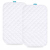 Picture of Bassinet Mattress Pad Cover Compatible with Graco Travel Lite Crib, 2 Pack, Waterproof Quilted Ultra Soft Bamboo Sleep Surface, Breathable and Easy Care