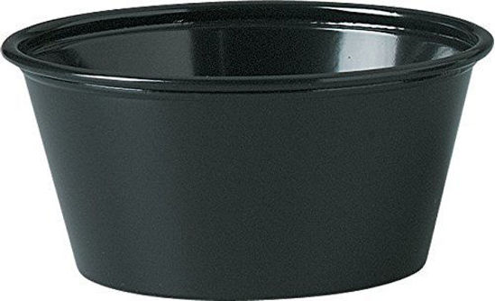 Picture of Solo Plastic Cups 3.25 oz Black Portion Container for Food, Beverages, Crafts (Pack of 250)