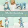 Picture of MICHLEY Unisex Baby Boy Girl Hooded Romper Winter Animal Cosplay Jumpsuit Pajamas, Blue, 13-18months, Size 90