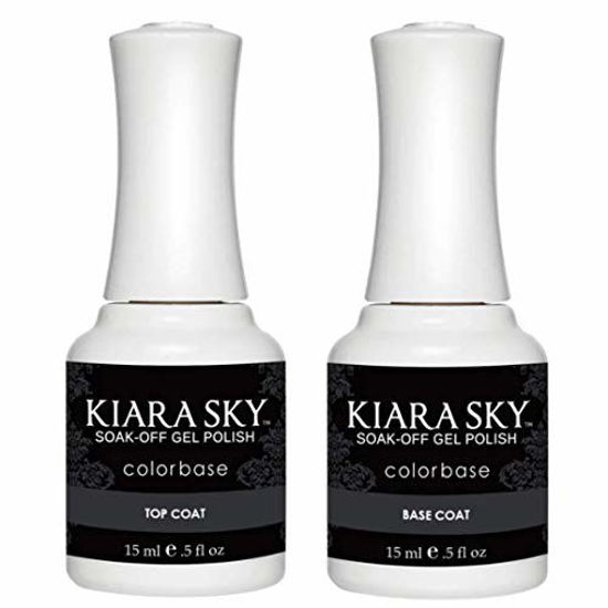 Picture of Kiara Sky Gel Polish Duo. Long-Lasting and Lightweight Nail Gel Polish Combo with Top and Base Coat.