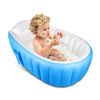 Picture of TOPIST Baby Inflatable Bathtub, Portable Mini Air Swimming Pool Kid Infant Toddler Thick Foldable Shower Basin with Soft Cushion Central Seat (Blue)