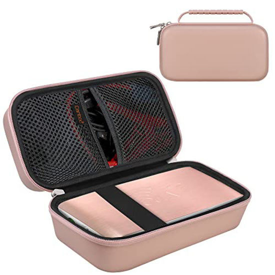 Picture of Canboc Hard Carrying Case for Halo Bolt Air 58830 mWh Portable Emergency Power Kit, Car Jump Starter Charger Power Bank, Mesh Pocket for Car Jump Starter, AC Outlet, USB Cable, Car Charger, Rose Gold