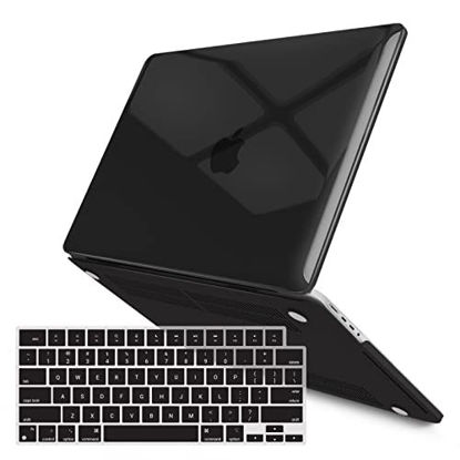 Picture of IBENZER New 2021 MacBook Pro 14 Inch Case M1 Pro Max A2442, Hard Shell Case with Keyboard Cover for Apple Mac Pro 14 with Touch ID, Crystal Black, T14CYBK+1