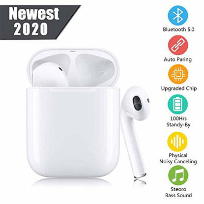 Picture of Wireless Earbuds Bluetooth 5.0 Headohones Touch Control Headsets,Built in Dual Mic in-Ear Ear Buds 3D Stereo Sound Noise Cancelling Earbuds IPX5 Waterproof Sports Earohones for iPhone/Andriod