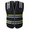 Picture of UNINOVA High Visibility Safety Vest - Multi Pockets Reflective Mesh Breathable Workwear, ANSI/ISEA Standards (Extra Large, Black Mesh-02)