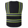 Picture of UNINOVA High Visibility Safety Vest - Multi Pockets Reflective Mesh Breathable Workwear, ANSI/ISEA Standards (Large, Black Mesh-02)