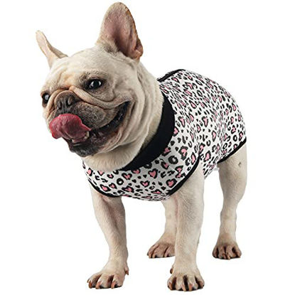 Picture of Etdane Recovery Suit for Dog Cat After Surgery, Recycled Fabric Surgical Onesies for Female Male Doggy Pet Post-Operative Vest Shirt Alternative Cone E-Collar Abdominal Wounds Protector Leopard/L