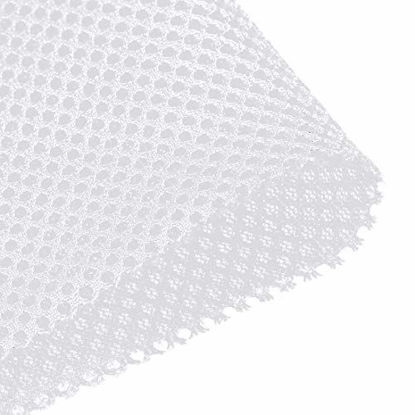 Picture of uxcell White Speaker Mesh Grill Cloth (not Cane Webbing) Stereo Box Fabric Dustproof Audio Cloth 100cm x 160cm 40 inches x 63 inches