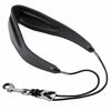 Picture of Rinastore Saxophone Strap Genuine Leather Sax Neck Strap with Soft Thick Pad for Soprano Tenor Alto Sax and Clarinets Oboes