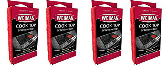 Picture of Weiman Cook Top Scrubbing Pads, 3 Count, 2 Pack Cuts Through The Toughest Stains - Scrubbing Pads Carefully Wipe Away Residue Pack of 3