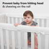 Picture of TILLYOU 4-Piece Padded Baby Crib Rail Cover Protector Set from Chewing, Safe Teething Guard Wrap for Standard Cribs, 100% Silky Soft Microfiber Polyester, Fits Side and Front Rails, White