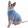 Picture of Sphynx Cat Clothes Winter Warm Faux Fur Sweater Outfit, Fashion high Collar Coat for Cats Pajamas for Cats and Small Dogs Apparel, Hairless cat Shirts Sweaters (L (7.7-9.9 lbs), Sky Blue)