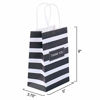 Picture of Ronvir Black Stripe Kraft Paper Bags with 'Thank You' 5 x 3.75 x 8 inches (Pack og 50), Gift Party Bags with Handles, Kraft Bags, Shopping Bags, Retail Grocery Bags