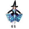 Picture of Lingway Toys Girls Halloween Witch Costume with Hat,Large Irregular Hem Circle Blue Witch Fancy Dress 3-4years