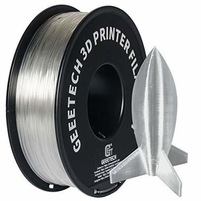 Picture of Geeetech PLA 3D Printer Filament, 1kg Spool (2.2lbs), 1.75mm Dimensional Accuracy +/- 0.03mm, Transparent/Clear