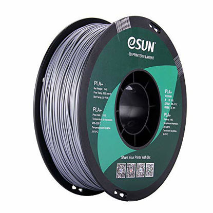 Picture of eSUN PLA PRO (PLA+) 3D Printer Filament, Dimensional Accuracy +/- 0.03mm, 1kg Spool, 1.75mm, Silver, (Pantone 423C)