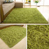 Picture of Soft Modern Indoor Large Shaggy Rug for Livingroom Bedroom Dorm Kids Room Home Decorative, Non-Slip Plush Fluffy Furry Fur Area Rugs Comfy Nursery Accent Floor Carpet 3x5 Feet, Green