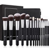 Picture of DUcare Makeup Brushes set 15 Piece Makeup Brush Set with Bag Kabuki Foundation Blending Blush Eyeliner Shadow Brow Concealer Lip Brushes Kit Black