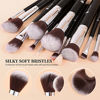 Picture of DUcare Makeup Brushes set 15 Piece Makeup Brush Set with Bag Kabuki Foundation Blending Blush Eyeliner Shadow Brow Concealer Lip Brushes Kit Black