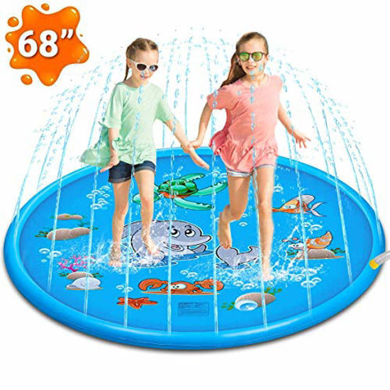 GetUSCart- Attikee Splash Pad, Sprinkler for Kids Toddlers, 68 Inches  Wading Pool for Learning, Water Inflatable Backyard Play Mat for Babies,  Large and Shallow Swimming Pool for 1-12 Year Old Boys Girls