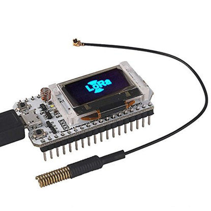 Picture of HiLetgo ESP32 LoRa SX1278 0.96 inch OLED Display Development Board WiFi Bluetooth Dual Core 240MHz CP2102 and 433/470MHz Antenna for Arduino Smart WiFi LoRa 32