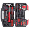 Picture of Cartman Red 126Pk Tool Set General Household Hand Tool Kit with Plastic Toolbox Storage Case