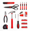 Picture of Cartman Red 126Pk Tool Set General Household Hand Tool Kit with Plastic Toolbox Storage Case