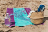 Picture of Nova Blue Dolphin Beach Towel - Tropical Blue & Purple Colors with A Unique Design, Extra Large, XL, Pool Towels (34x 63) Made from 100% Cotton