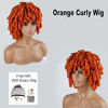 Picture of Short Curly Wigs for Black Women Orange Copper Andromeda Soft Afro Curly Wig with Bangs Heat Resistant Synthetic Fiber Hair Wigs for African American Black Women (Orange Copper)