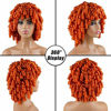 Picture of Short Curly Wigs for Black Women Orange Copper Andromeda Soft Afro Curly Wig with Bangs Heat Resistant Synthetic Fiber Hair Wigs for African American Black Women (Orange Copper)