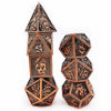 Picture of HAOMEJA DND Metal Dice Dragon Set 7 Role Playing Dice D&D Solid Dice Dungeons and Dragons Ancient Red Copper