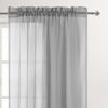 Picture of DWCN Grey Sheer Curtains Semi Transparent Voile Rod Pocket Curtains for Bedroom and Living Room, 52 x 95 inches Long, Set of 2 Panels