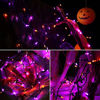 Picture of Brizled Purple & Orange Halloween Lights, 33ft 100 LED Halloween String Lights, 120V UL Certified Purple & Orange Lights Connectable Halloween Lights Outdoor for Halloween Tree Garden Home Patio Decor