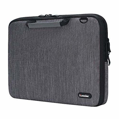 Picture of iCozzier 13-13.3 Inch Handle Laptop Briefcase Shoulder Bag Electronic Accessories Organizer Messenger Carrying Case with Shoulder&Luggage Strap - Grey