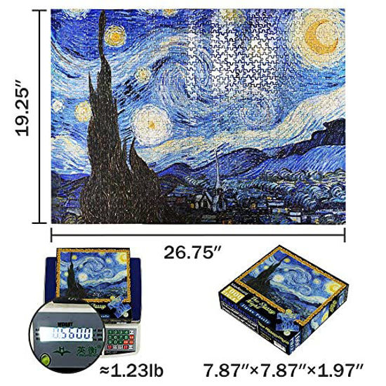 Picture of MaxRenard Starry Night Puzzle 1000 Pieces Van Gogh Puzzle 1000 Piece Puzzles for Adults Artwork Jigsaw Puzzle Family Game Puzzle