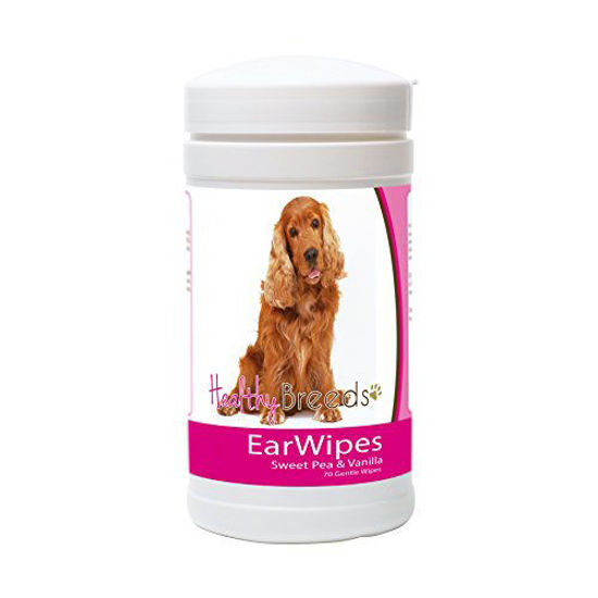 Picture of Healthy Breeds Dog Ear Cleansing Wipes for Cocker Spaniel - Over 80 Breeds – Removes Dirt, Wax, Yeast – 70 count – Easier Than Drops, Wash, Solutions – Helps Prevent Infections and Mites