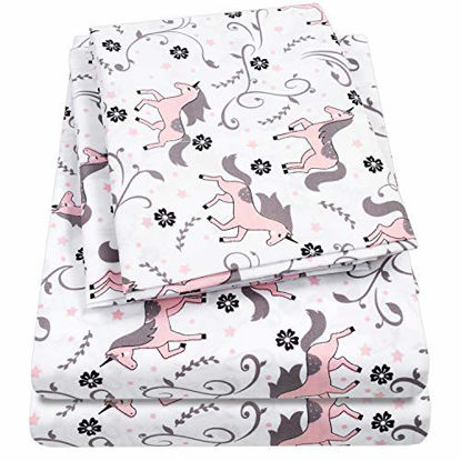 Picture of 1500 Supreme Kids Bed Sheet Collection - Fun Colorful and Comfortable Boys and Girls Toddler Sheet Sets - Deep Pocket Wrinkle Free Soft and Cozy Bedding - Twin, Unicorns