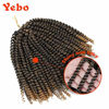 Picture of YEBO 4 Packs Spring Twist Hair 8 Inches Spring Twists Crochet Braiding Hair Ombre Colors Synthetic Hair Extensions 30 Strands/Pack, 110g/Pack(T27)